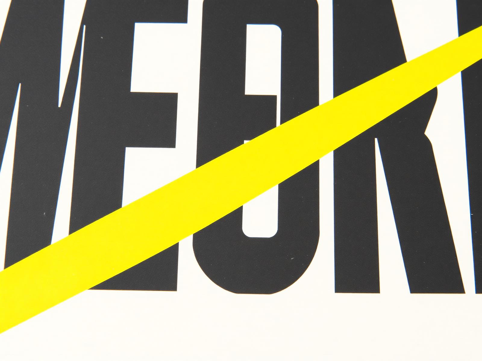 WebCore studio poster with heavy typography and a diagonal yellow stripe